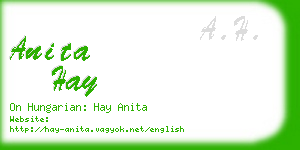 anita hay business card